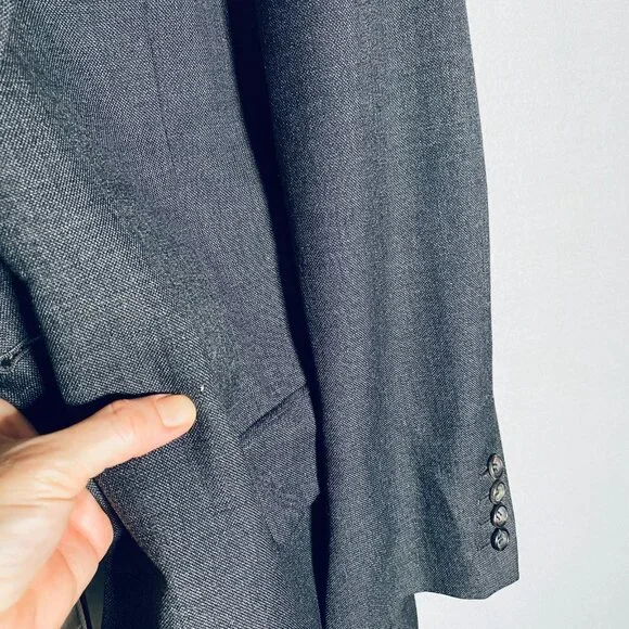 Vintage Paul Stuart Blazer Mens 44R Gray Wool Sport Coat Jacket Union Sport Coats & Blazers